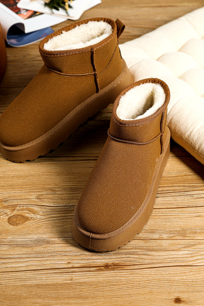 Chestnut Faux Fur Lined Suede Snow Boots